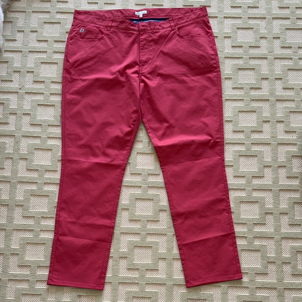 Peter Millar Raspberry Nantucket Red 5 Pocket Chinos Size 42x32